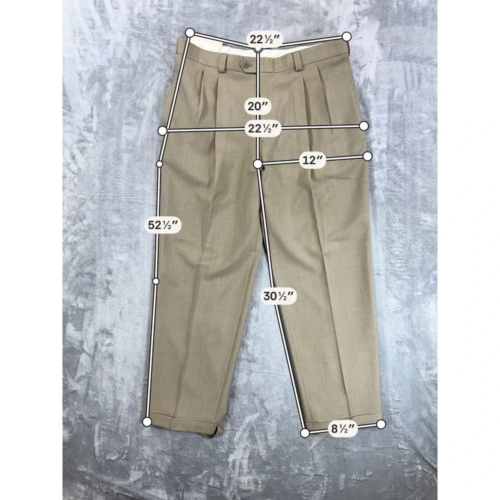 New Haggar Classic Fit Pleated Dress Pants Mens Size 36x30 Taupe Tan Repreve